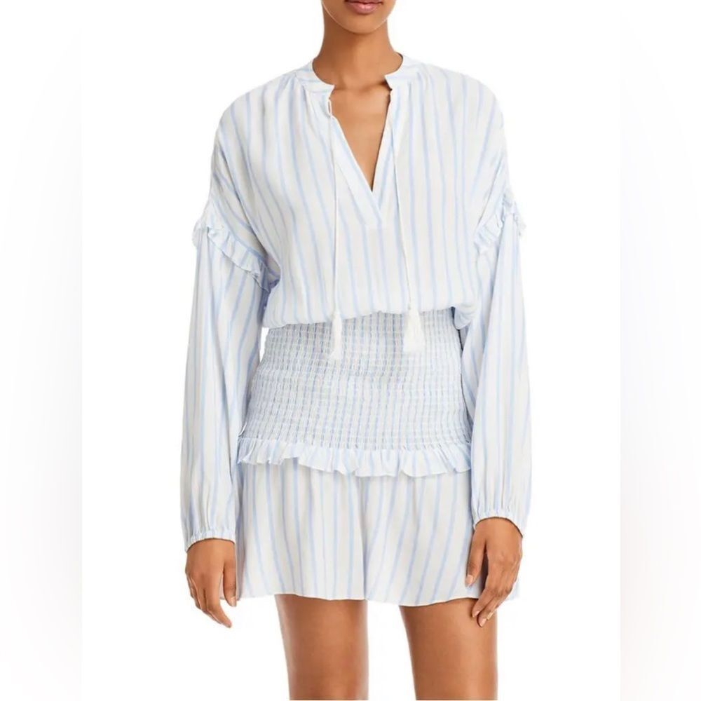 Aqua Womens Striped Smocked Party Mini Dress NEW NWT